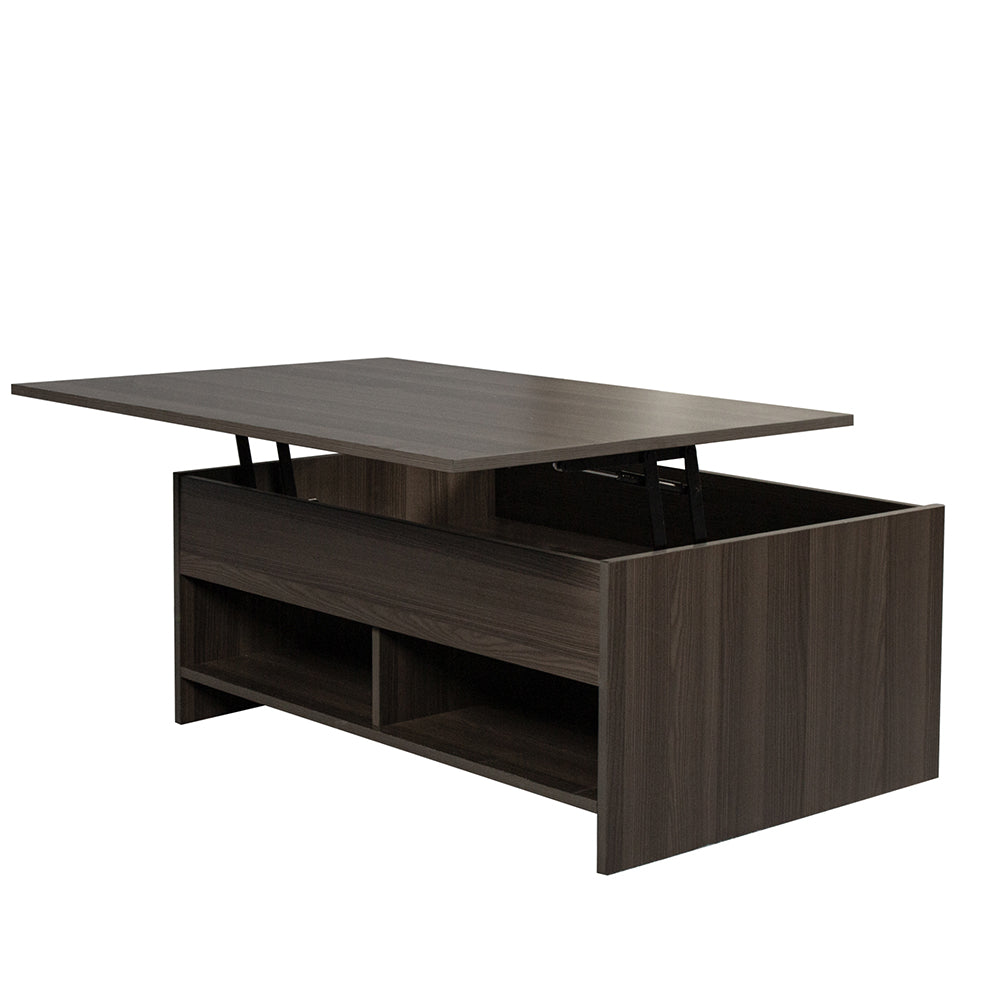 Lift Top Coffee Table with Hidden Compartment and Storage Shelves