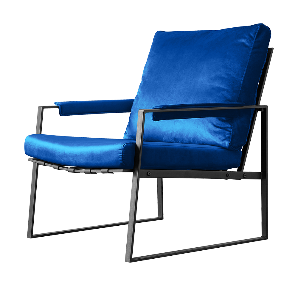 Single Arms Chair with Velvet Cushion