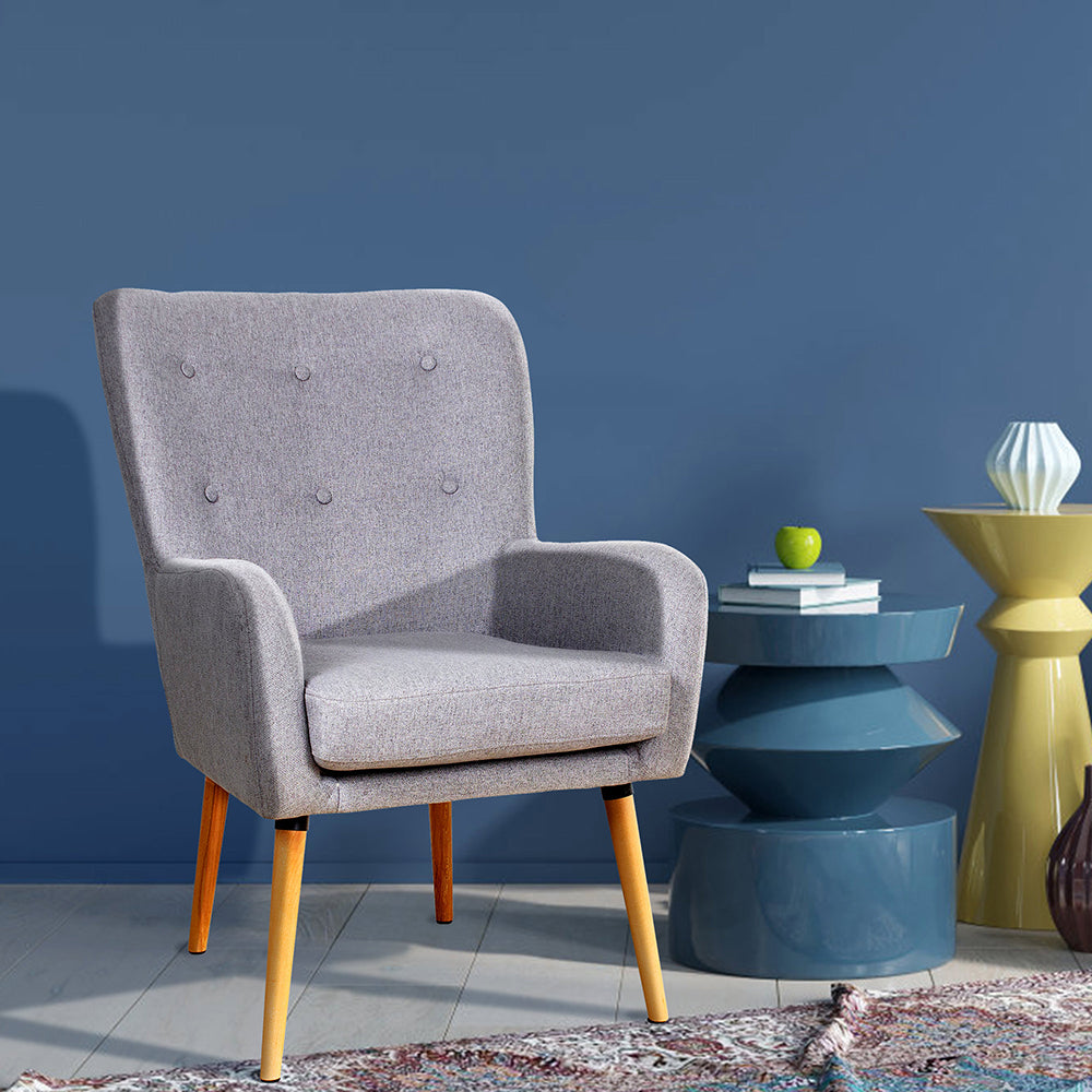 Button-Tufted Upholstered Armchair