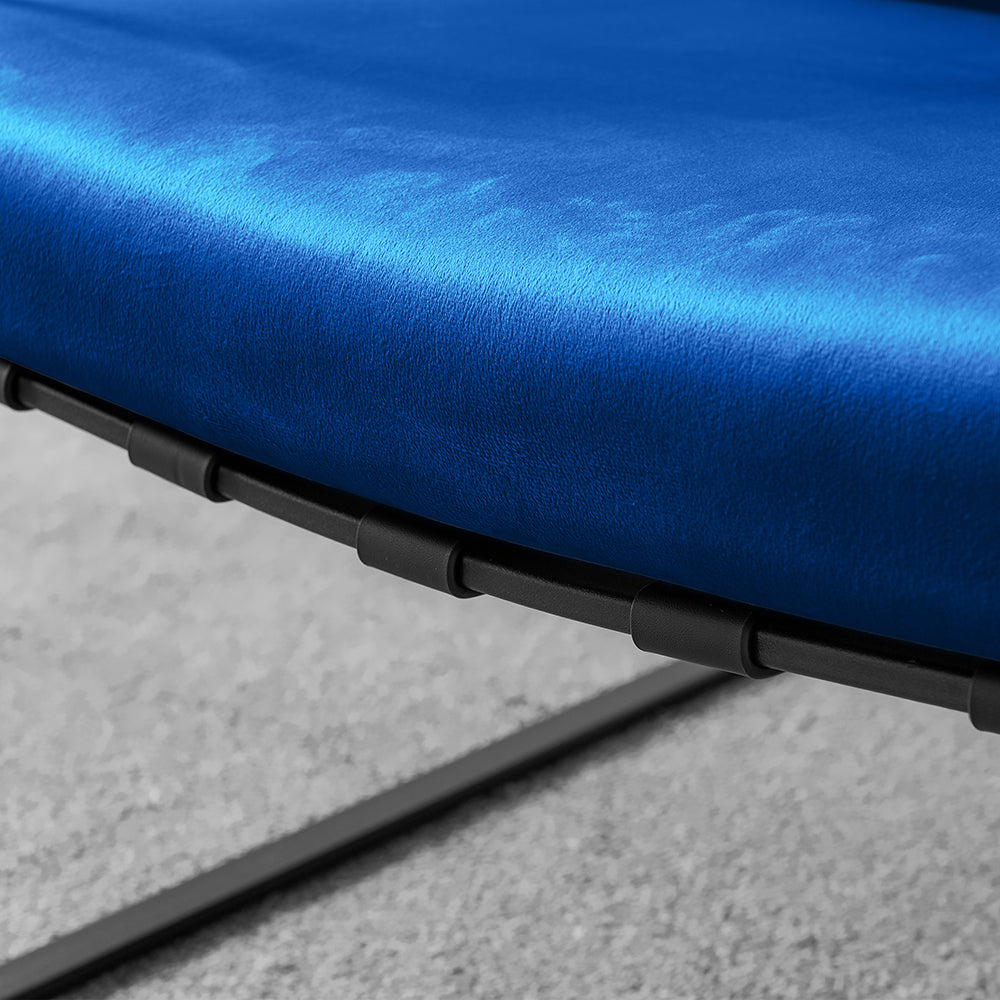 Modern Single Arms Chair with Velvet Cushion, Blue