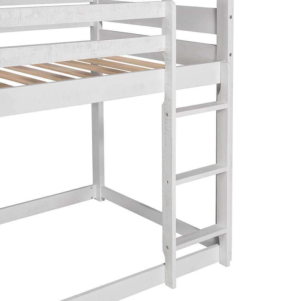 Twin Over Twin Bunk Bed with Roof