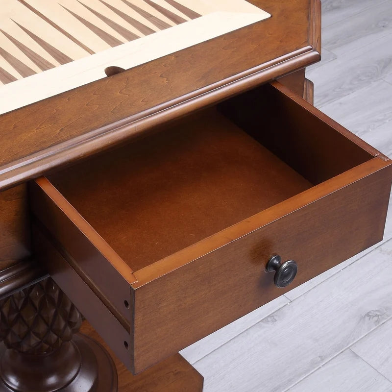Chess Backgammon Table Game Table in Cherry