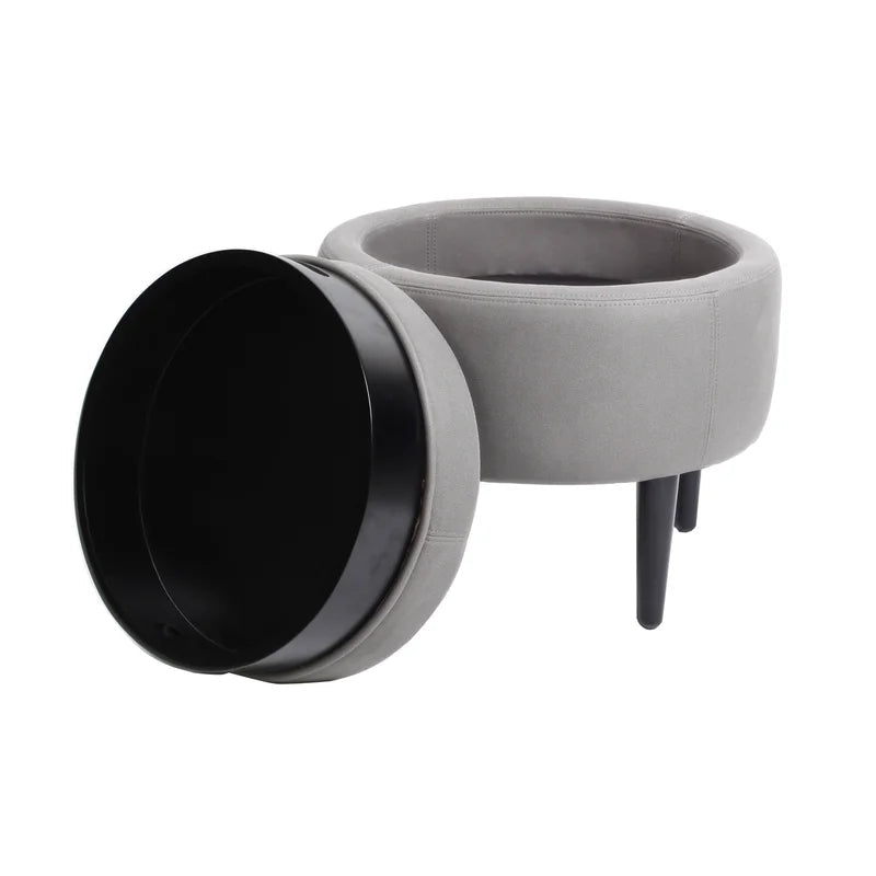 Tufted Sofa Arm Chair and Ottoman, Gray