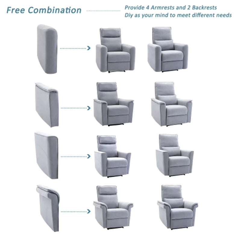 Recliner Chair with Padded Seat Microfiber Manual Reclining Sofa