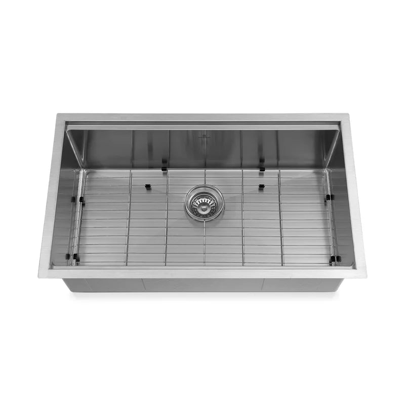 32 Inch Workstation Kitchen Sink With Intergrated Ledge And Accessories
