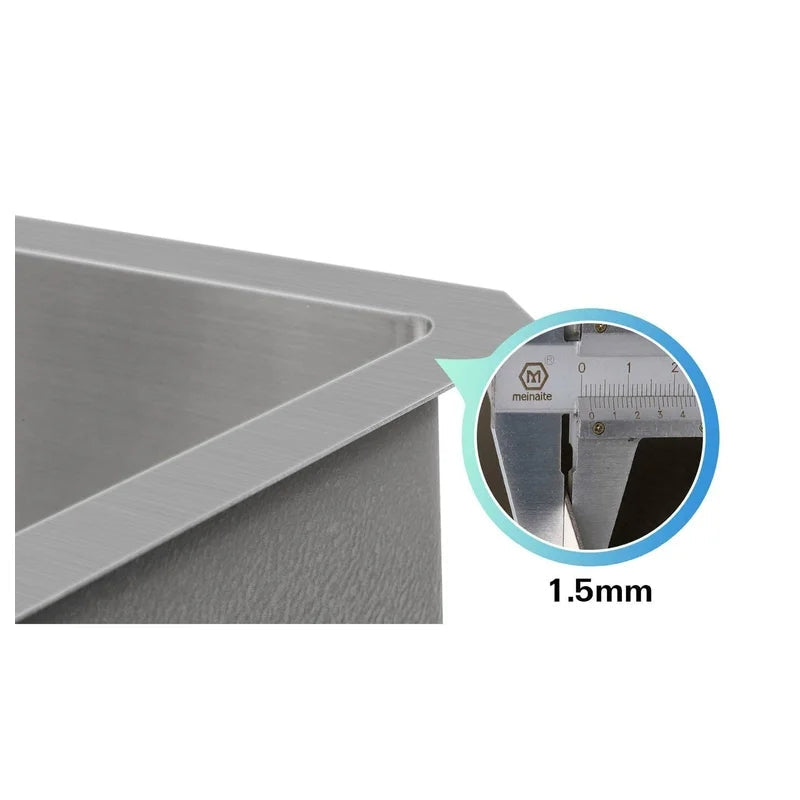 32 Inch Workstation Kitchen Sink With Intergrated Ledge And Accessories