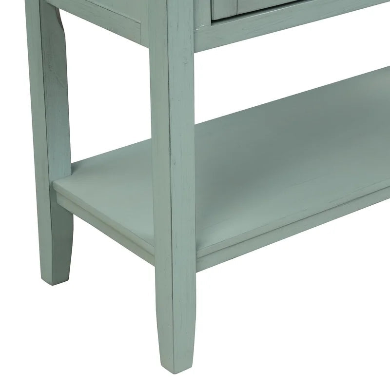 36 Inches Modern Solid Wood Console Sofa Table, Green