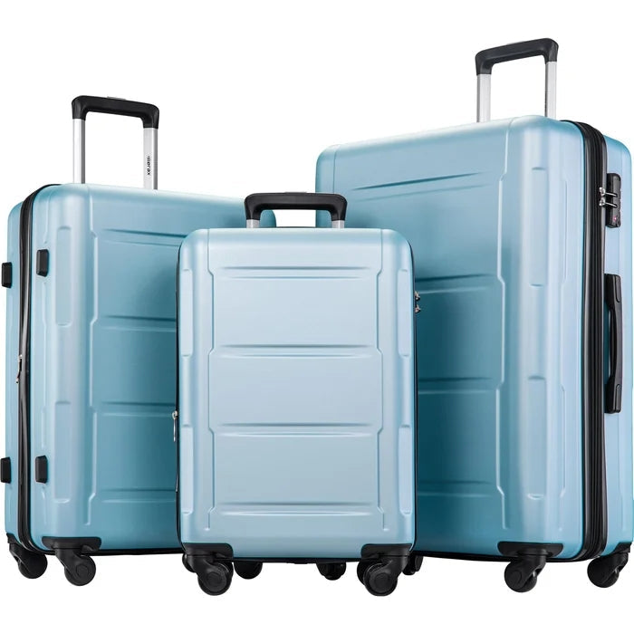 3 Piece Luggage Set ABS Lightweight Suitcase with TSA Lock
