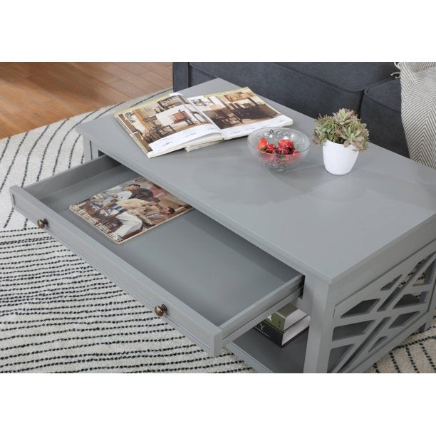 Retro Coffee Table with Drawer and Shelf