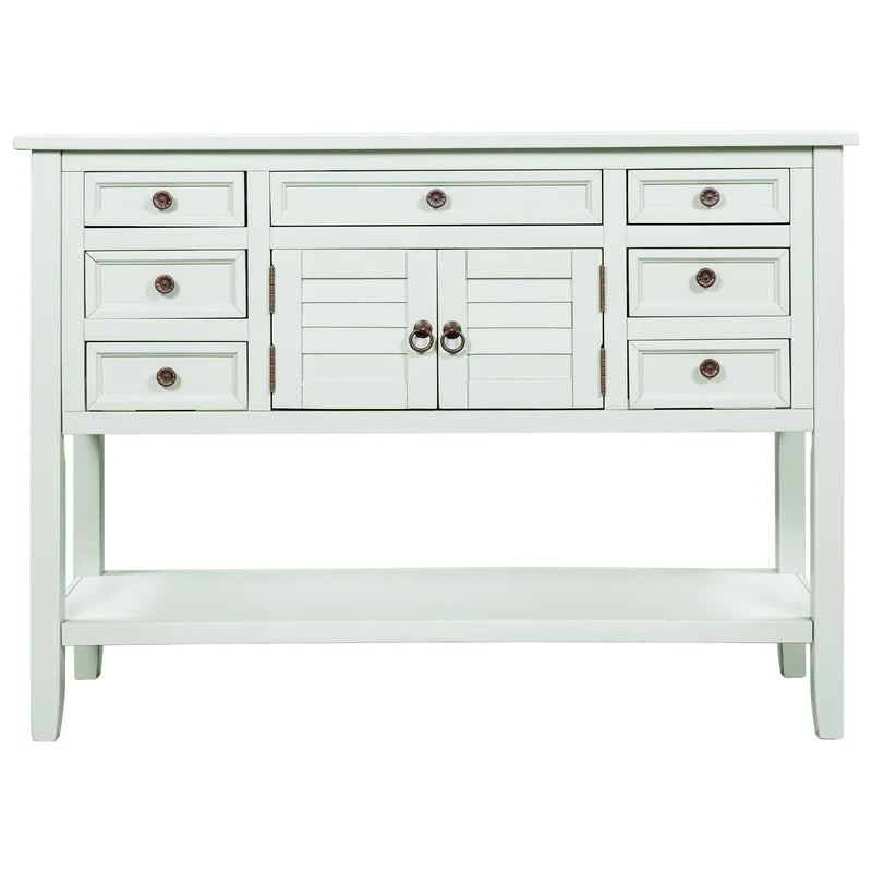 45 Inches Modern Solid Wood Console Sofa Table, Light Blue
