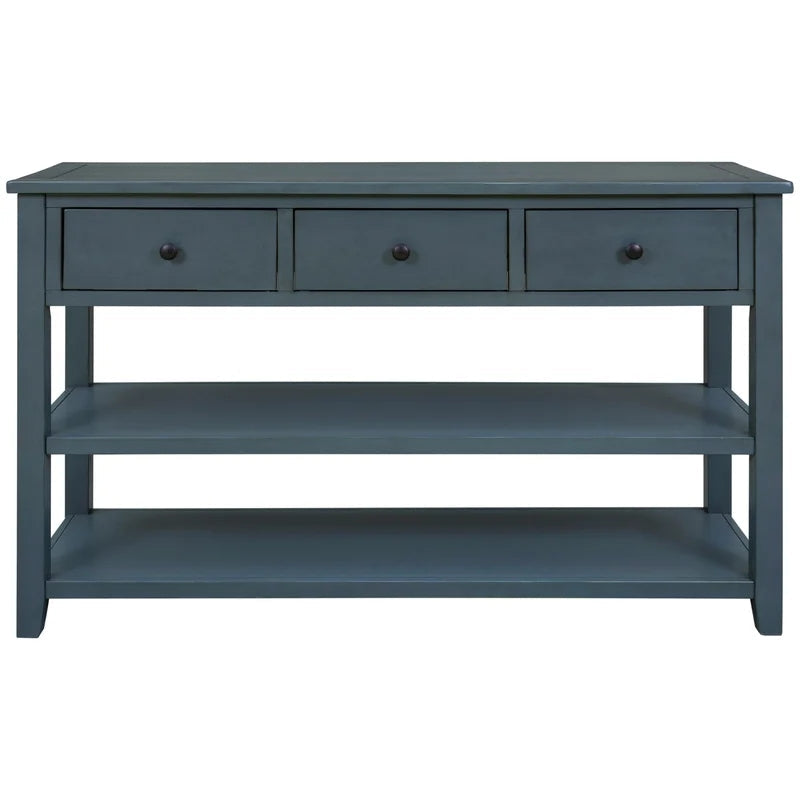 50 Inches Modern Pine Wood Console Table, Navy