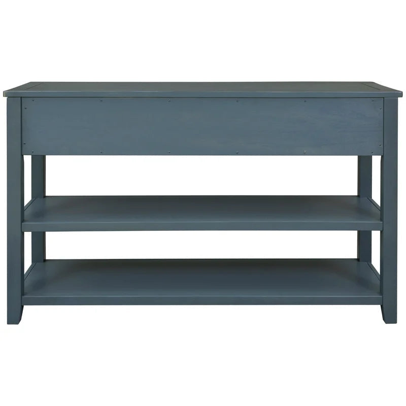 50 Inches Modern Pine Wood Console Table, Navy