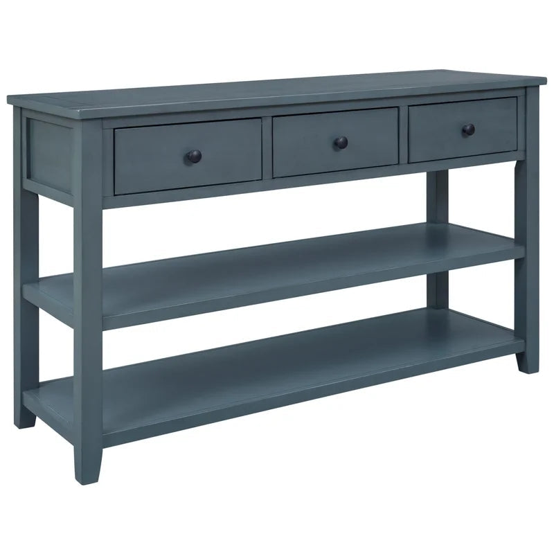 50 Inches Modern Pine Wood Console Table, Navy