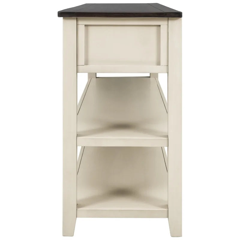 50 Inches Modern Pine Wood Console Table, Antique Gray