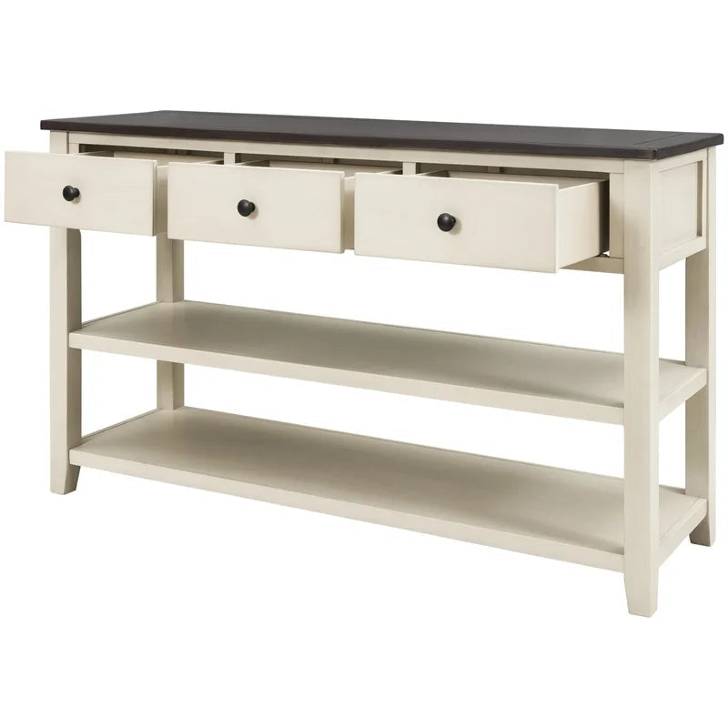 50 Inches Modern Pine Wood Console Table, Antique Gray