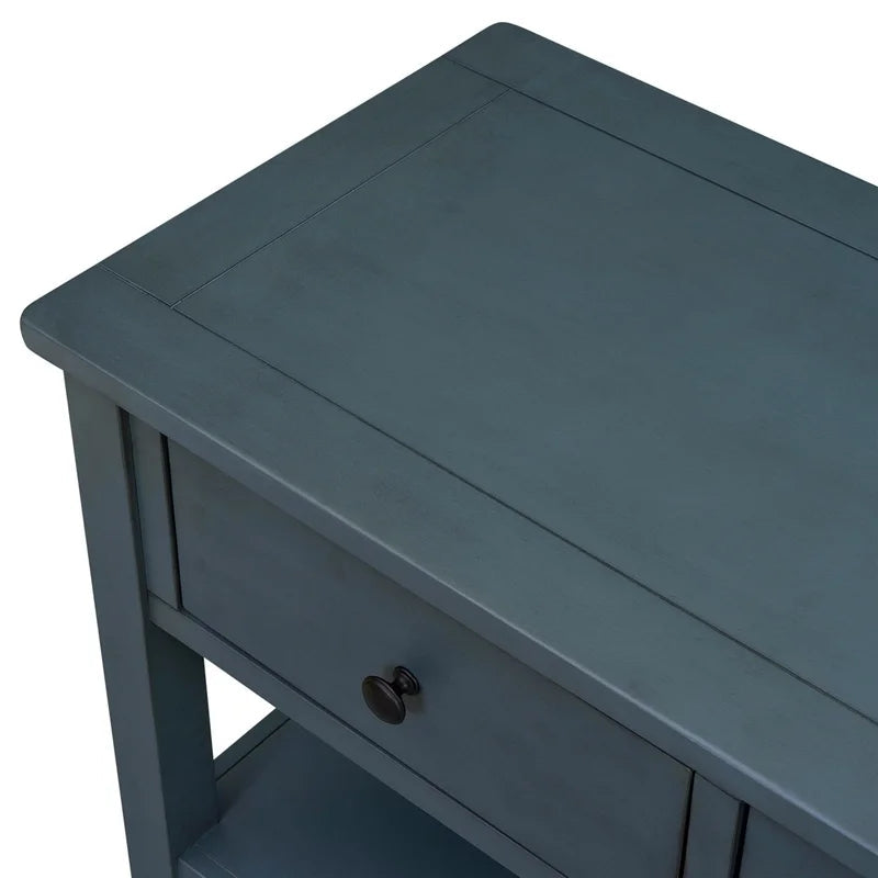 50 Inches Modern Pine Wood Console Table, Navy