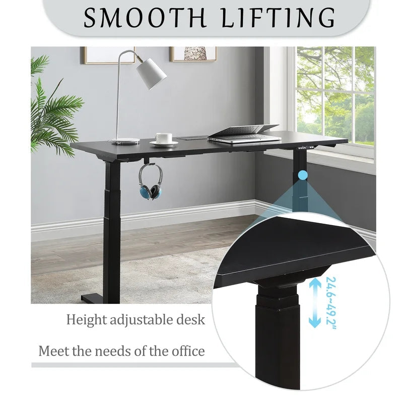 Height Adjustable Electric Standing Desk, Black – yummy-buzzy