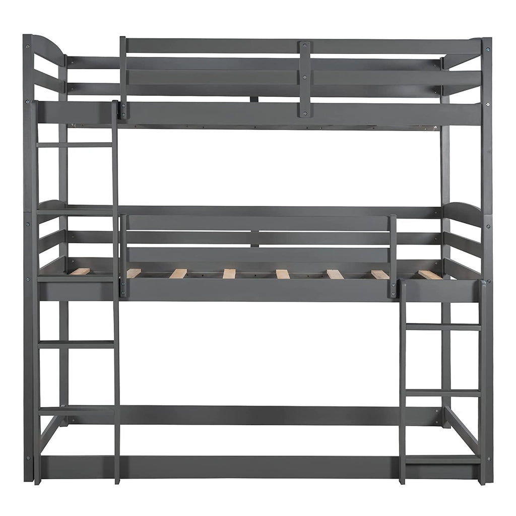 Twin over Twin over Twin Triple Bunk Bed, Gray