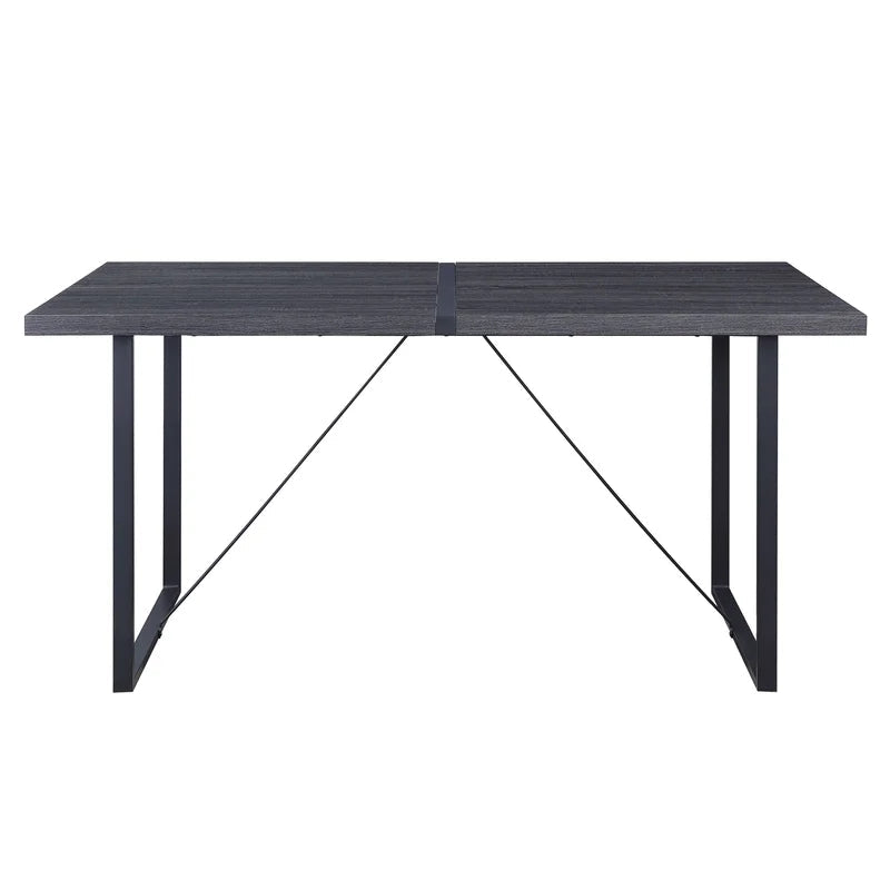 Metal Rectangular Dinning Table, Black