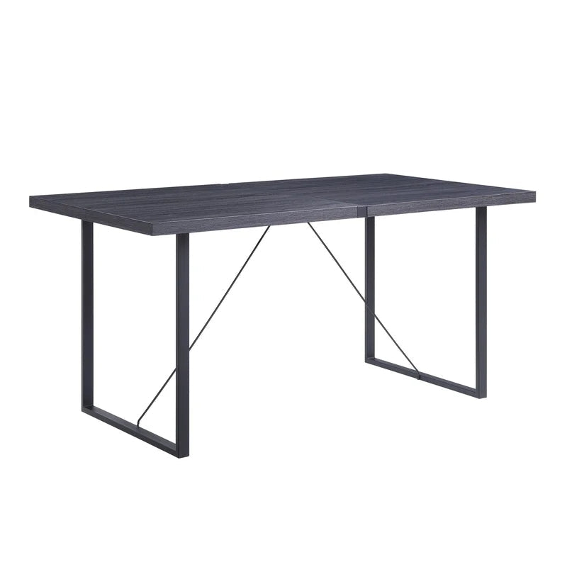 Metal Rectangular Dinning Table, Black