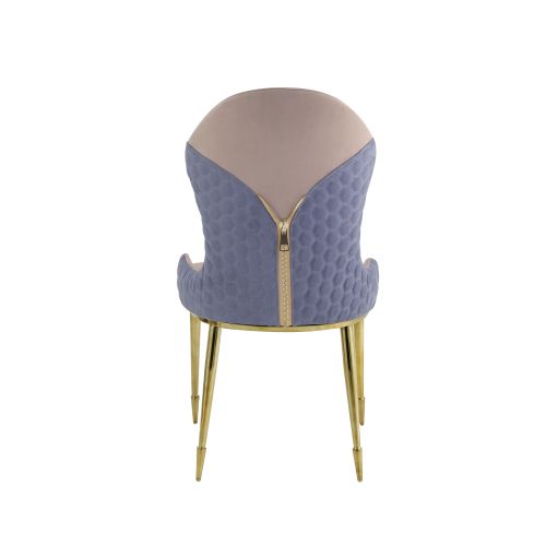 Dining Side Chairs (Set of 2), Lavender Fabric & Gold