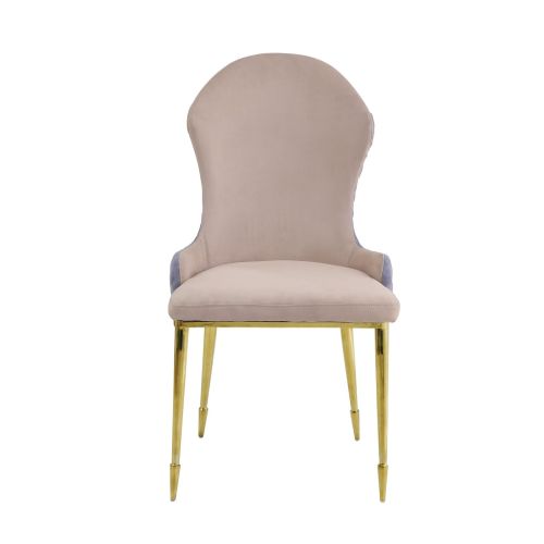 Dining Side Chairs (Set of 2), Lavender Fabric & Gold