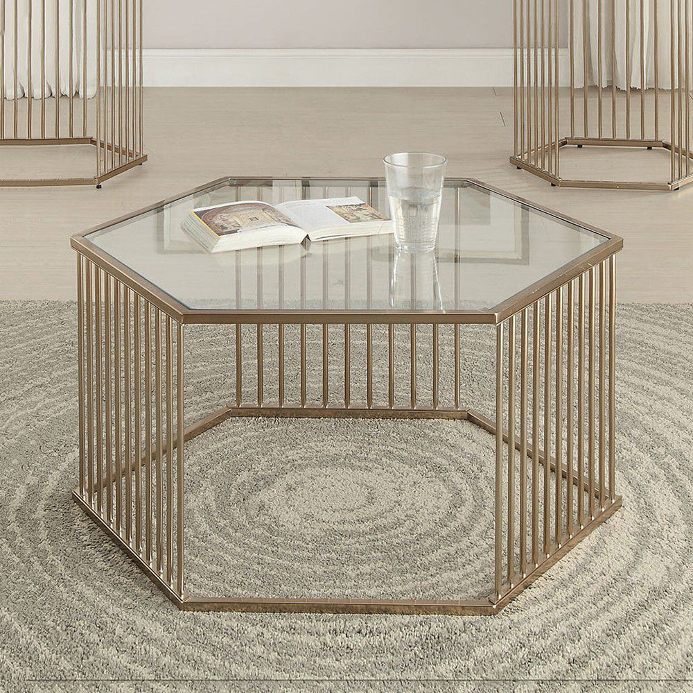 Glass Hexagon Coffee Table