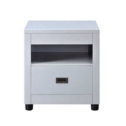 Modern Square Wooden End Table, Dove Gray