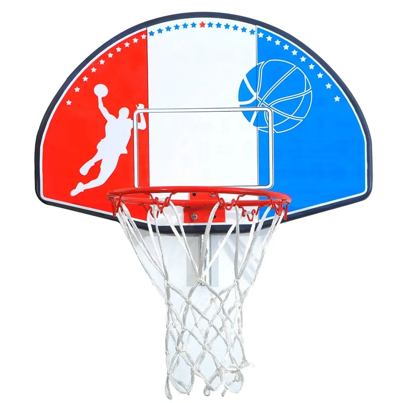 8FT Trampoline with Safety Enclosure Net, Basketball Hoop and Ladder