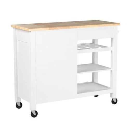 Kitchen Cart Cabinet , Natural & White