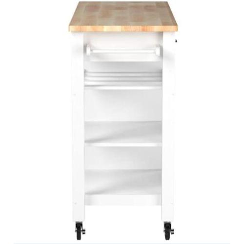 Kitchen Cart Cabinet , Natural & White