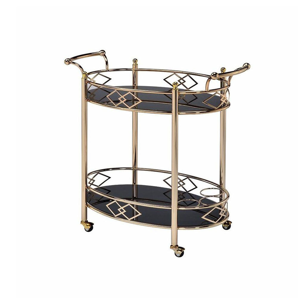 Glass Serving Cart with Wheels