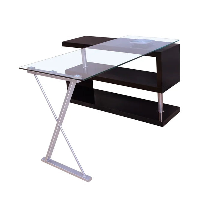 Folden Reversible L-Shape Office Computer Desk, Black