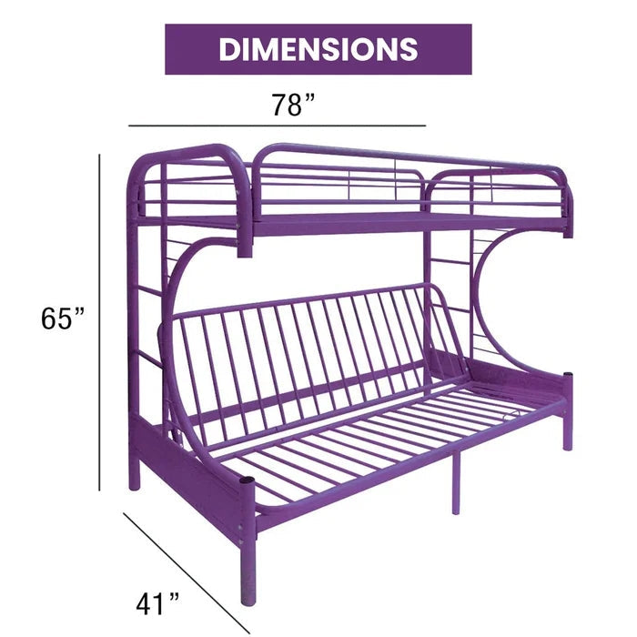 Twin Over Full Futon Bunk Bed, Purple