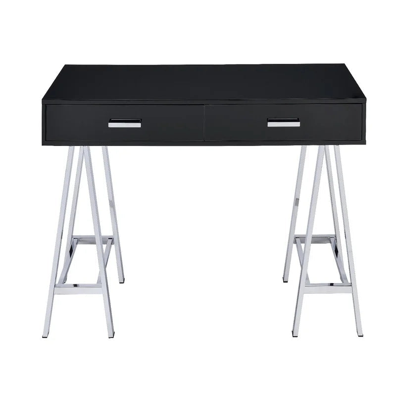 Writing Desk, Black High Gloss & Chrome Finish