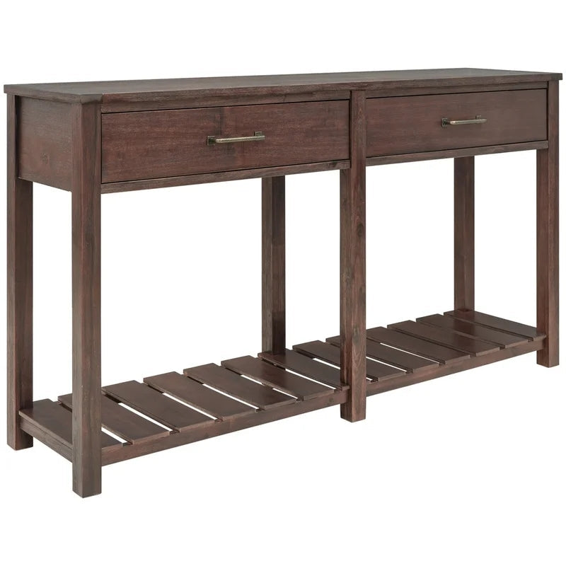 58 Inches Classic Solid Wood Console Table, Espresso