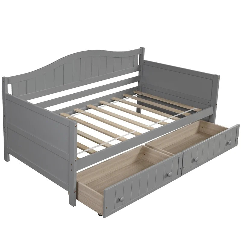 Twin Wooden Daybed Sofa Bed, Gray