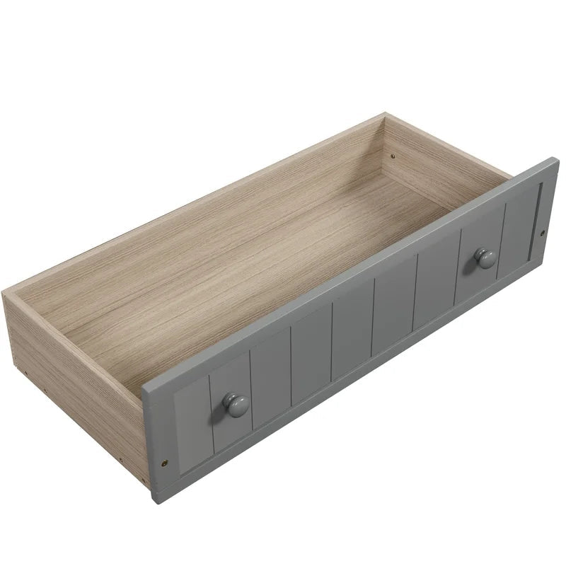 Twin Wooden Daybed Sofa Bed, Gray