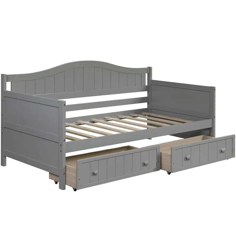 Twin Wooden Daybed Sofa Bed, Gray