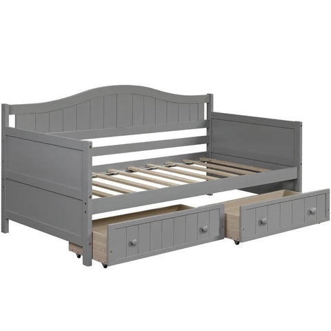 Twin Wooden Daybed Sofa Bed, Gray