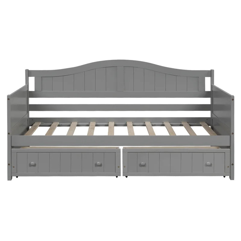 Twin Wooden Daybed Sofa Bed, Gray