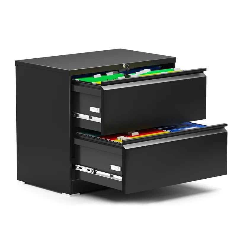 2 -Drawer Steel Lateral File Cabinet, Black