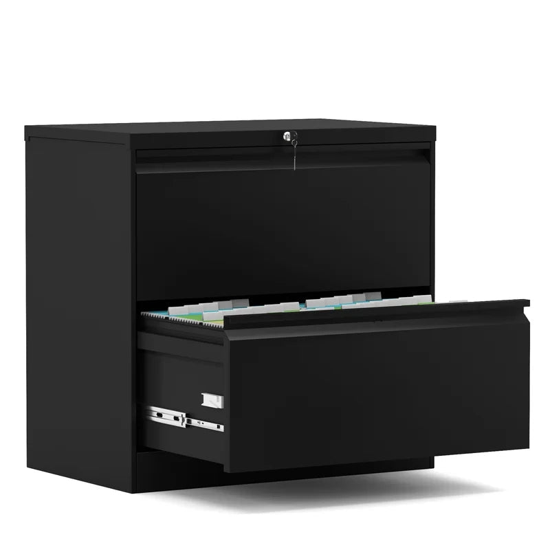 2 -Drawer Steel Lateral File Cabinet, Black