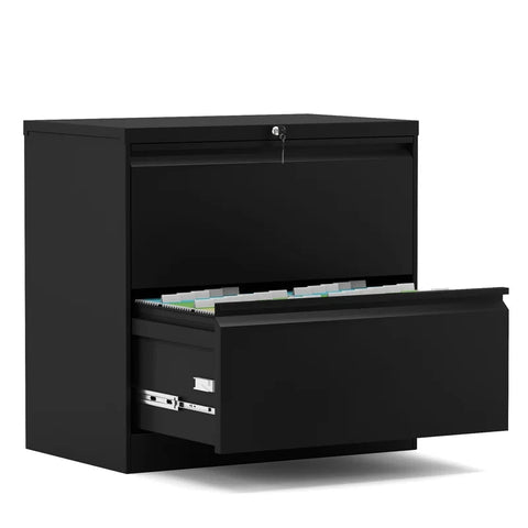2 -Drawer Steel Lateral File Cabinet, Black