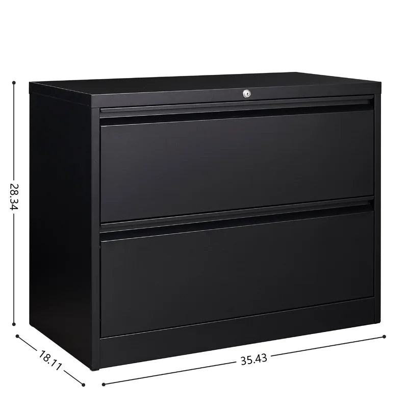 2 -Drawer Steel Lateral File Cabinet, Black