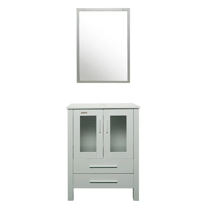 Bathroom Vanity Cabinet with Mirror, Gray