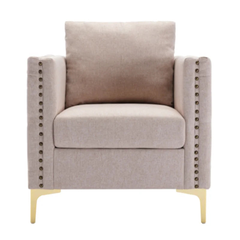 Modern Armchair Tufted Button Sofa Chair, Tan