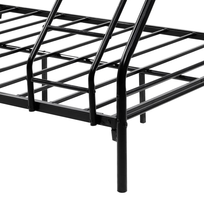 Heavy Duty Twin-Over-Full Metal Bunk Bed, Black