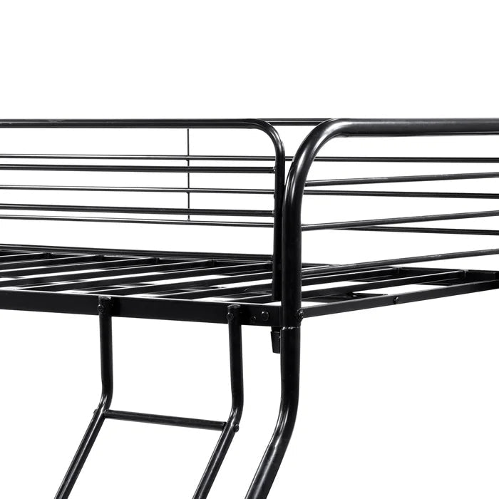 Heavy Duty Twin-Over-Full Metal Bunk Bed, Black