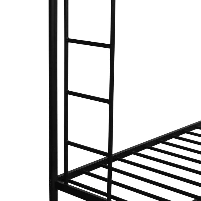 Twin Over Full Standard Bunk Bed with Trundle, Black